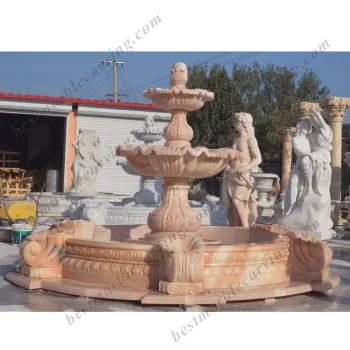 Pink color marble water fountains