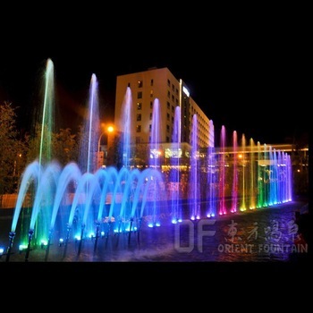 Rainbow color pool music fountain outdoor