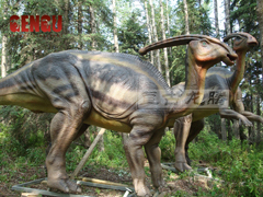 Museum Exhibition with Dinosaurs---Parasaurolophus