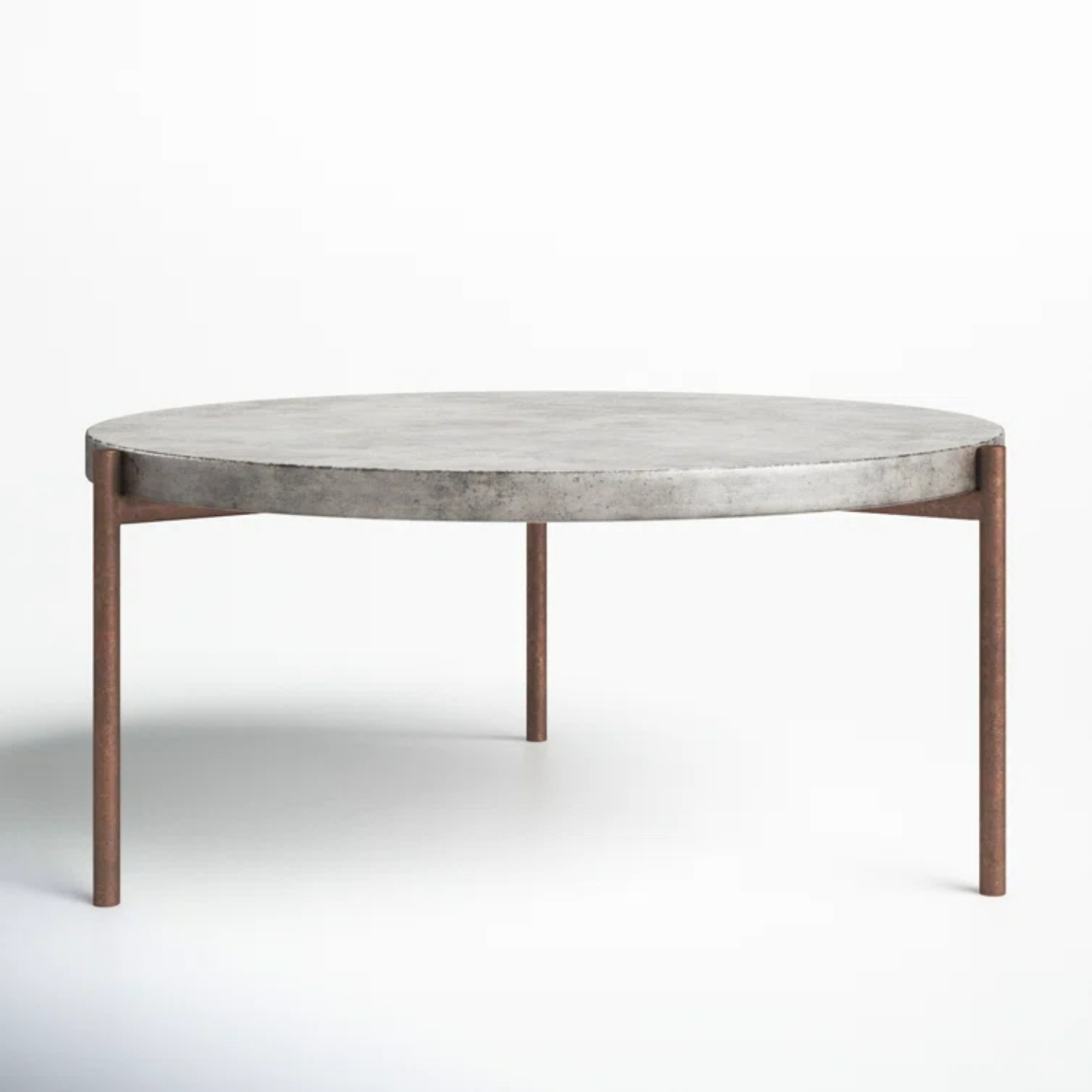 Concrete Stainless Steel Elegant Three Leg Round Table