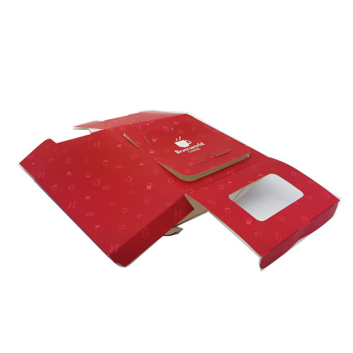Window red paper coated paper gift box