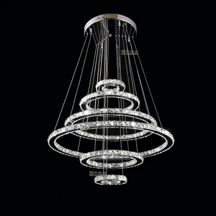 Rings chandelier crystal led lamp