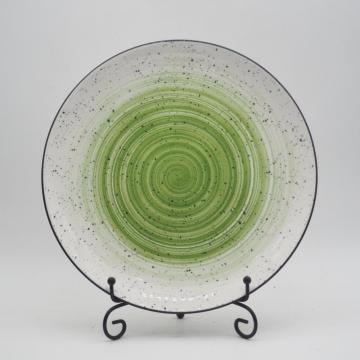 Luxe handgeschilderde stijl groen keramisch servies servies porseleinen diner set