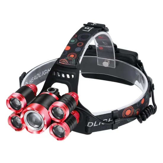 WARSUN KT100: High-Power 1000Lumen 5-LED Camping Headlamp with USB Charger and Tail Red Warning Light