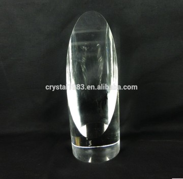 2017 Factory Direct Sale Polished Chamfer Cylinder Clear K9 Crystal Trophy With Decoration