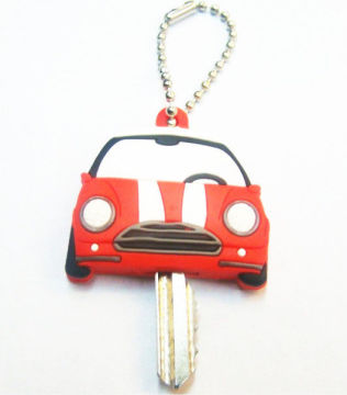 Cute Cartoon Car Silicone Key Cover, Logo Printed Custom Key Cap For Promotion Use
