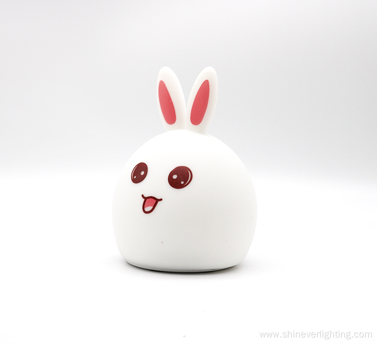 Touch Sensor Soft Silicone Bunny Led Lamp Light