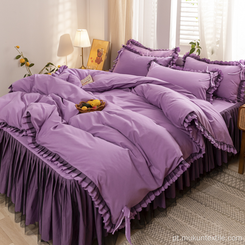 Atacado saia de cama levantada estampada coreana queen size king size