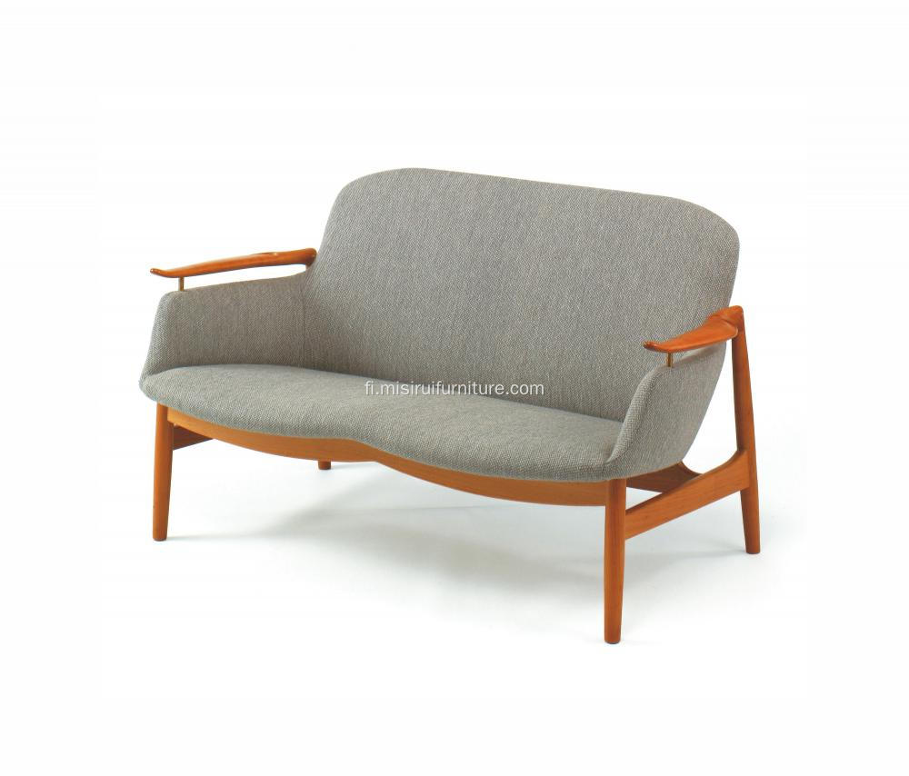 Pohjoismainen tyyli harmaa pehmeä 2 istuinta sohva