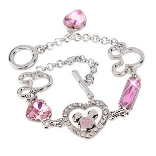 pink alloy fashion bracelet