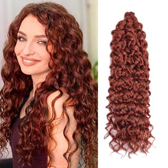24''125g Cheap Deep Wave Twist Ocean Water Wave Blonde Hawaii Curl Synthetic Braiding Hair Extensions Crochet Hair Attachment