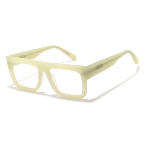 Thick Bold Square Flat-Top Acetate Eyeglasses