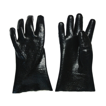 Black pvc labor protection glove chemical resistant