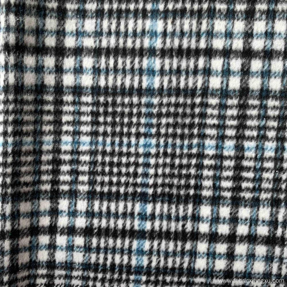 soft plaid blended woven jacquard woolen tweed fabric