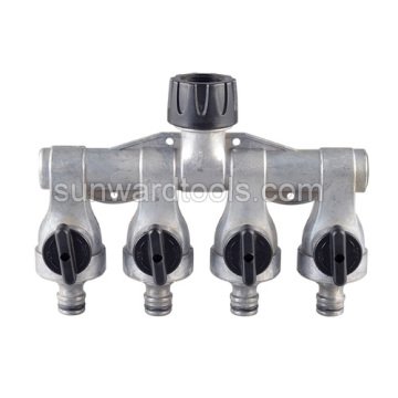 Metal 4 way tap adaptor