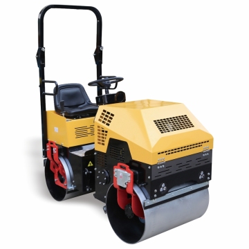 Mini-Fahrt mit Doppel-Drum-Vibrationsstraßenrolle mit verbesserter Verdichtungseffizienz
