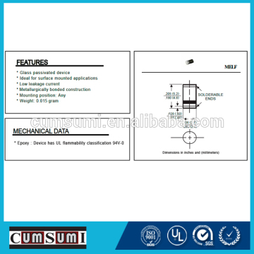 Surface Mount Zener Diode 1n4733 zener diode