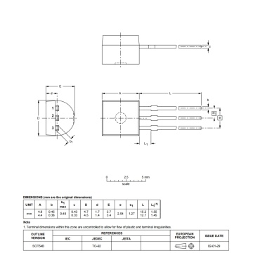 Blocking voltage to 800V SOT54B TO-92 triac