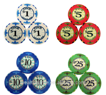 12g Sand Grain Surface Poker Chips Ceramic