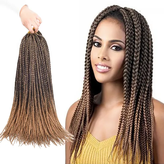 Julianna Wholesale Knotless Box Braid Crochet Hair 14" 18" 22" Ombre Synthetic Braiding Hair Extensions For Women Crochet Braids