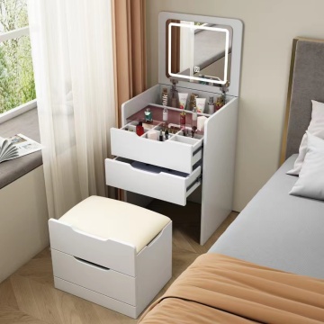 Moderner multifunktionaler Schminktisch mit Flip-Top-Spiegel und Lagerschrank