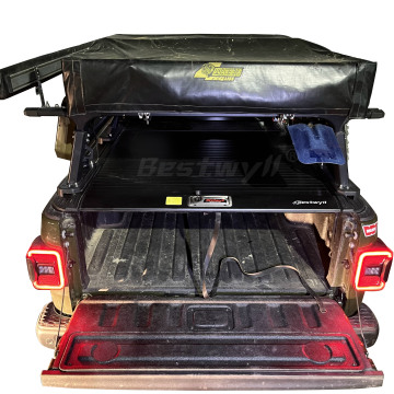 Bestwyll Tapa Cubre Pick Up Retracting Truck Bed Manual Tonneau Cover for Jeep Gladiator 5Ft K59