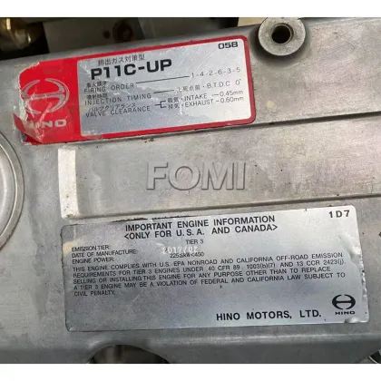 Hino Excavator P11C P11C-UP Diesel Engine Motor Assembly
