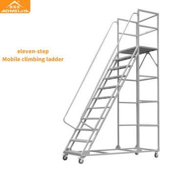 Mobile Platform Ladder Warehouse Eleven-step Climbing Ladder