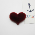Padded heart chenille embroidery Patches Clothing