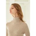 Long sleeve pullover pure wool sweater for lady