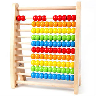 Wooden rainbow bead abacus counting frame early learning