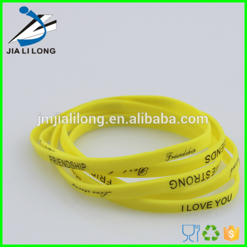 Eco-friendly durable silicone bracelet with charms