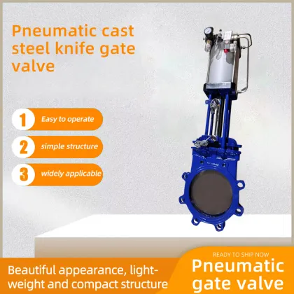 Pneumatic cast steel knife gate valve