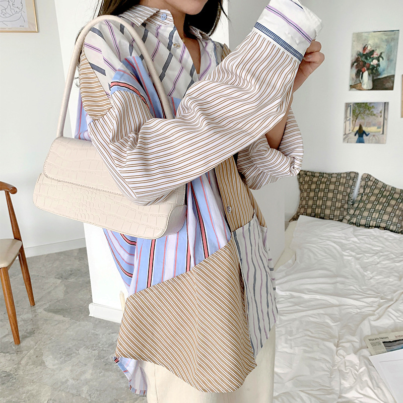 female Simple striped Casual Shirt