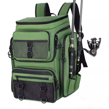 Factory Multi-Use Fish Rod Backpack Large 900D Waterproof Fishing Bag Tackle Fishing Backpacks With Fishing Rod Slots