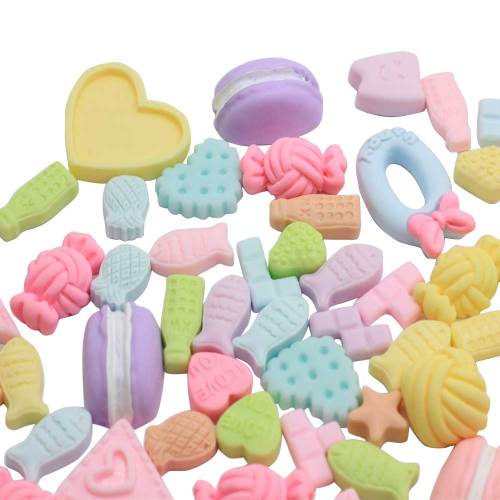 Supply Mixed Flatback Artificial Craft Food Resin Bead Accessory Charms Pastel Candy Decoration Dollhouse Toy Diy Art Deco