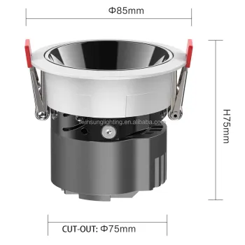 GU10 Mini Embedded COB Downlight 15 Degree Aluminum MR16 Lamp Spotlight Fixture