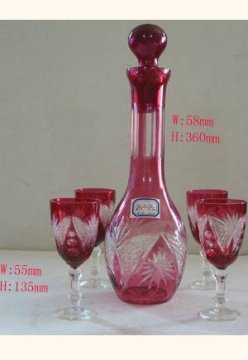 Decal, Frosty, Painting Short Stem Wine Glass Sets / Water, Juice Drinking Glassware Set