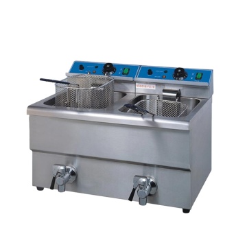 Professional Restaurant Donut Oil-water Counter Top 2-Tank 2-Basket Automatic Fryer Machine