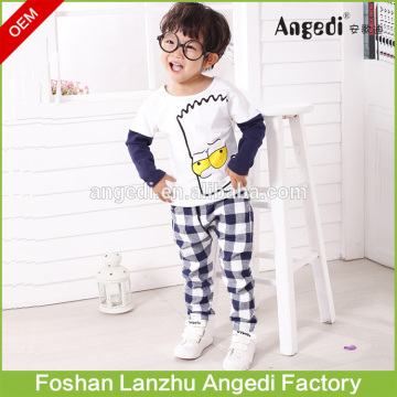 Oem clothing manufacturing new style kids black and white plaid harem pants