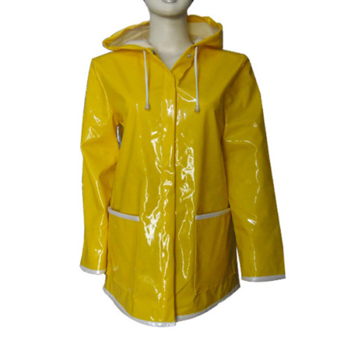 Fashion outdoor waterproof PU rain jacket