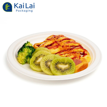 Bamboo and Bagasse Paper Pulp Biodegradable Round Plates for Restaurant Catering and Fruit Trays