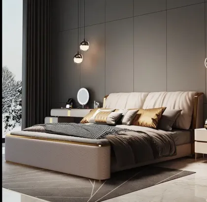 Antique Chinese Minimalist Solid Wood Storage Bed