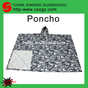CHINA XINXING Camouflage Military Army Polyester Nylon PVC PU Coated Raincoat Poncho