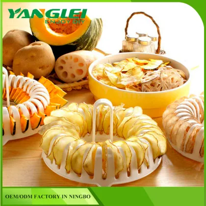 NEW DIY Microwave Potato Apple Vegetable Chip Crisp Slicer Snack Maker Bake Mold