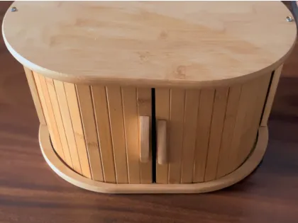Unique Bamboo Bread Box with Two-way Doors - High Quality New Design