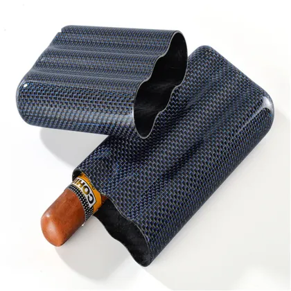 Colorful Carbon Fiber Cigar Case-Holds 4 Cigars