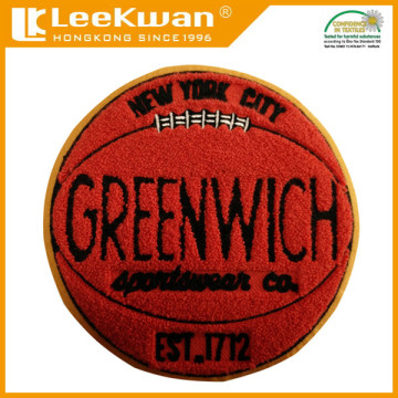 Felt chenille patch basketball chenille patch, sport chenille patch, chenille basketball embroidered patch