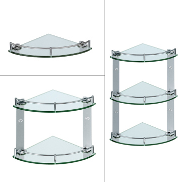 Wall Mounted Stainless Steel Bathroom Glass Corner Shelf for Design
