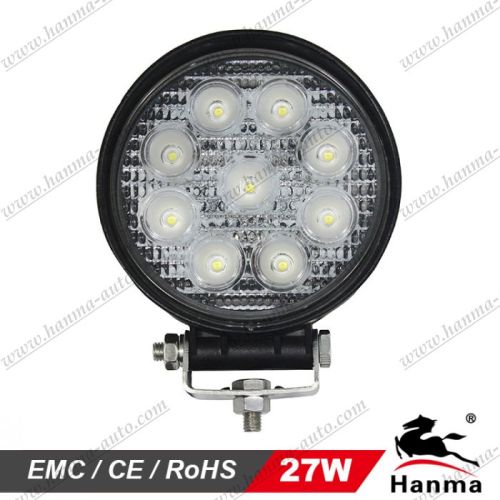 27 Watt Round LED Work Light for Heavy-Duty Engineering Vehicles